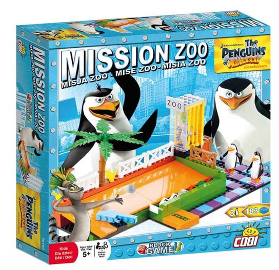 Gra klockowa Pingwiny z Madagaskaru: Misja w Zoo COBI