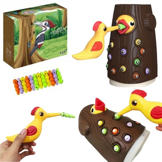 Gra Magnetyczna Nakarm Ptaszka Złap Robaczka Montessori Dzięcioł Inna marka