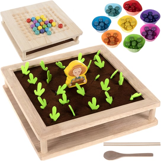 Gra Memory Farma Pamięciowa Montessori Układanka dla Dzieci Pamięć Foremki KRUZZEL Kruzzel