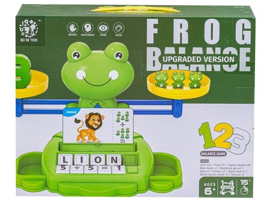 Gra Nauka Liczenia Oraz Angielskiego - Równoważnia Waga Szalkowa Żabka Żaba - Frog Balance Zabawkowy Zawrót Głowy