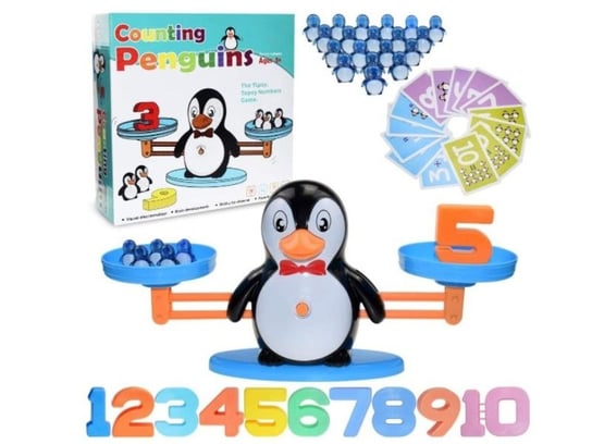 Gra Nauka Liczenia - Równoważnia Waga Szalkowa Pingwin - Counting Penguins Zabawkowy Zawrót Głowy