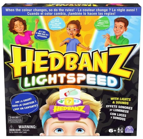 Gra rodzinna imprezowa Hedbanz "Kim jestem?" Edycja Lightspeed Spin Master