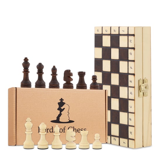 Gra w szachy szachownica wysokiej jakości drewno - zestaw szachownicy składany z figurami szachowymi dla dzieci i dorosłych 20 x 20 cm Amazinggirl