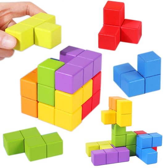 Gra Zręcznościowa Logiczna Sorter Nakładanka Puzzle Tetris Kostka Układanka Jhtoy-646 Inna marka