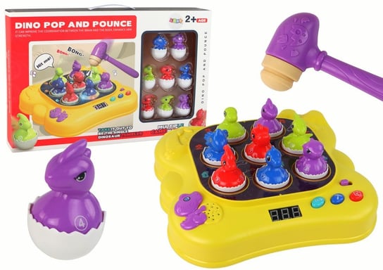 Gra Zręcznościowa Uderz Młotkiem Dinozaury Kolorowe Lean Toys