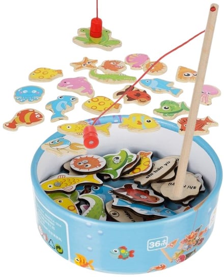 Gra zręcznościowa WĘDKOWANIE zabawki kreatywne drewniane zabawki rybki PakaNiemowlaka