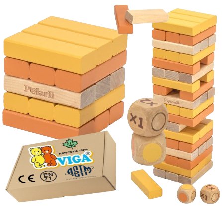 GRA Zręcznościowa WIEŻA VIGA PolarB drewniane klocki zabawki 3 4 5 6 latka 3+ montessori PakaNiemowlaka