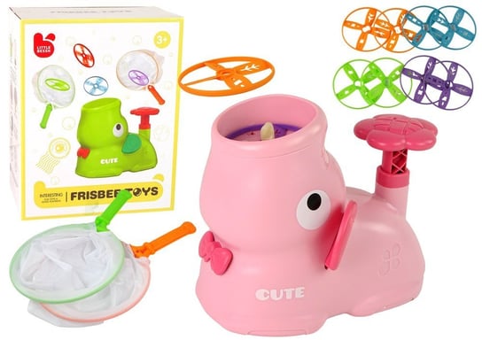 Gra Zręcznościowa Złap Frisbee Słoń Katapulta Różowy Lean Toys