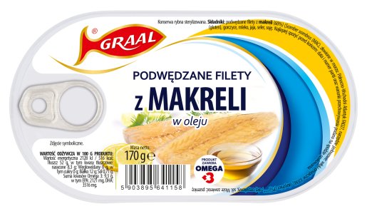 .Graal Podwędzane Filety z Makreli w Oleju 170 g Graal