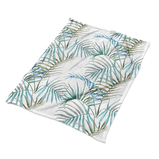 Grafika koc pled na łóżko Liście tropikalne wzory, Fabricsy Fabricsy