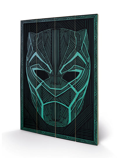 Grafika na drewnie PYRAMID INTERNATIONAL Black Panther Tribal Mask, 40x59 cm Pyramid International