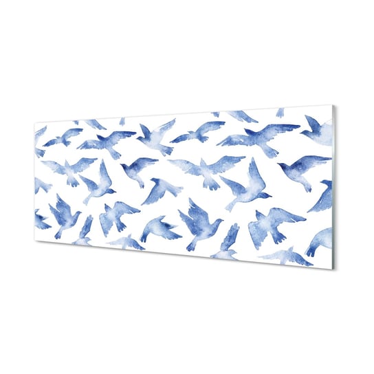 Grafika obraz na szkle TULUP Malowane ptaki 125x50 cm cm Tulup