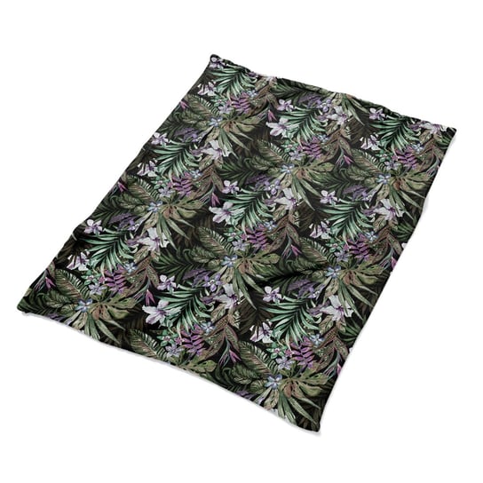 Grafika pluszowy kocyk Palmowe kwiaty kolorowy eco, Fabricsy Fabricsy