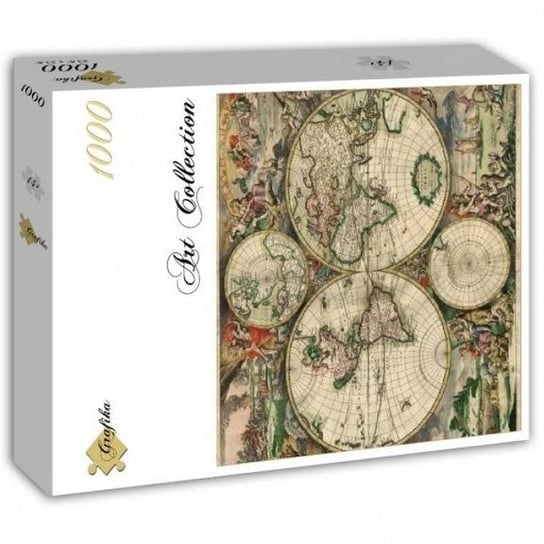 Grafika, puzzle, Mapa świata1689, 1000, el. Grafika
