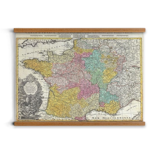 grafika w ramce A2 do sypialni Stara mapa Francji, ArtprintCave ArtPrintCave