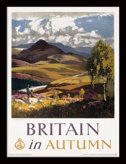 Grafika z passepartout w ramie i szybą PYRAMID INTERNATIONAL, Britain in Autumn, 30x40 cm Pyramid International