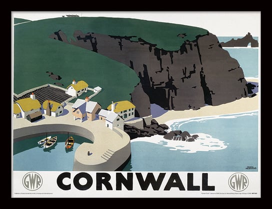Grafika z passepartout w ramie i szybą PYRAMID INTERNATIONAL, Cornwall, 30x40 cm Coast, 30x40 cm Pyramid International