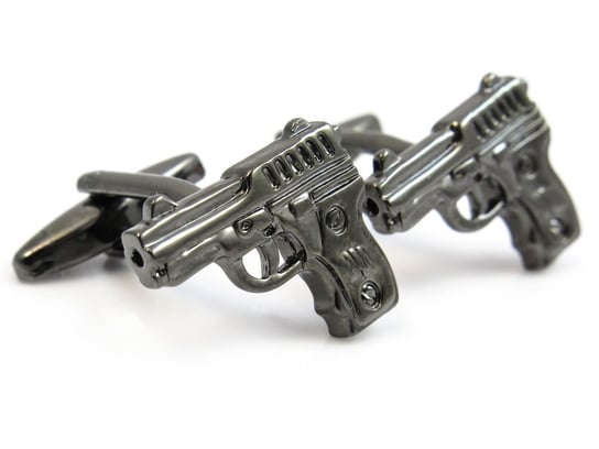Grafitowe spinki do mankietów - pistolety A173 Modini