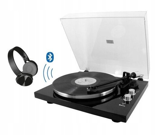 Gramofon 33/45 Soundmaster PL790SW czarny połysk przedwzmacniacz BT Soundmaster