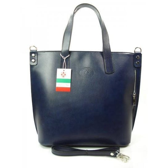 GRANATOWA WŁOSKA DUŻA TORBA SHOPPER BAG A4 SB546BS KEMER