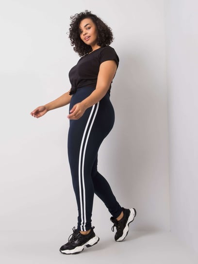 Granatowe legginsy bawełniane plus size Millie-3XL Basic Feel Good