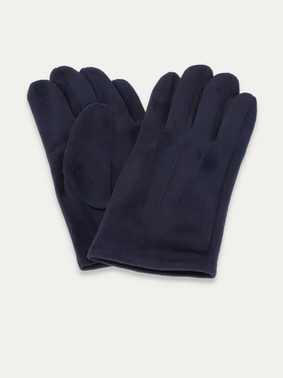 Granatowe rękawiczki Toronto z przyjemnej w dotyku tkaniny L Kubenz