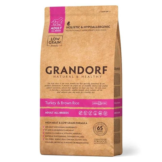 GRANDORF Adult karma sucha dla psów indyk ryż 3kg Inny producent