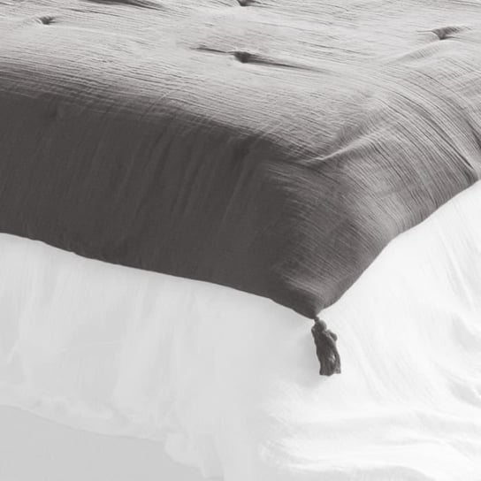 Granitowe bawełniane klapki na łóżko z gazy Inna marka