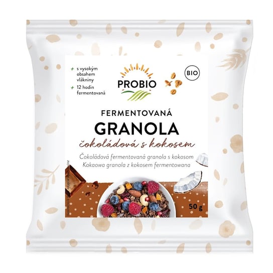 GRANOLA CZEKOLADOWA Z KOKOSEM FERMENTOWANA BIO 50 g - PROBIO PROBIO