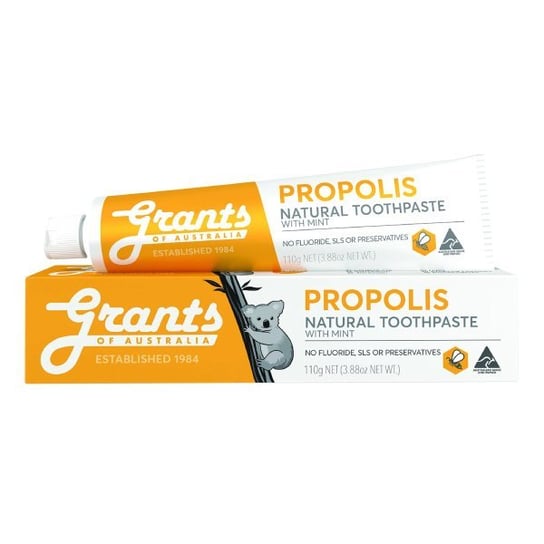 Grants of Australia, Propolis Natural Toothpaste ochronna propolisowa pasta do zębów bez fluoru, 110 g Grants Of Australia