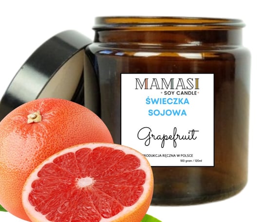 Grapefruit 120Ml Świeca , Świeczka Sojowa Zapachowa Mamasi Candle