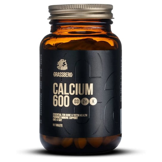 Grassberg Calcium 600 D3 Zn K Suplement diety, 90 tab. Grassberg