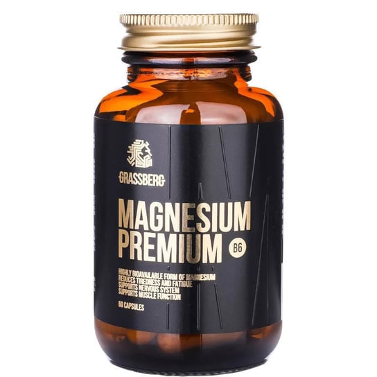 Grassberg Magnesium Premium B6 Suplementy diety, 60 kaps. Grassberg