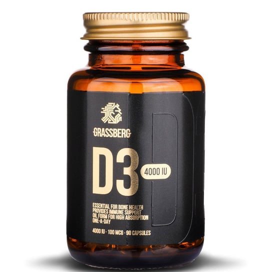 Grassberg Vitamin D3 4000 Iu Suplementy diety, 90 kaps. Grassberg