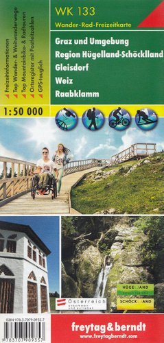 Graz und Umgebung, Raabklamm, Gleisdorf, Lannach, Stubing. Mapa turystyczna 1:50 000 Freytag & Berndt
