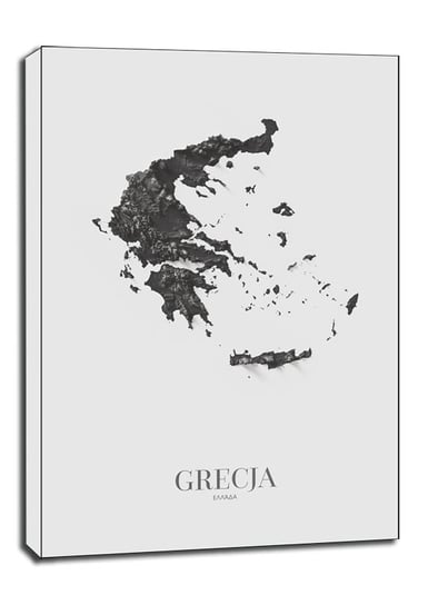 Grecja mapa czarno biała - obraz na płótnie 40x60  / AAALOE Inna marka