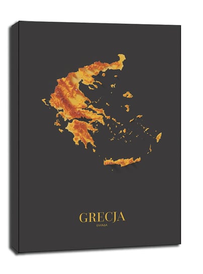 Grecja mapa złota - obraz na płótnie 50x70 cm / AAALOE Inna marka