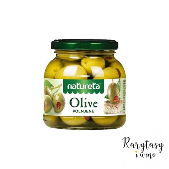 Greckie Zielone Oliwki Nadziewane Pastą Paprykową "Olives with Paprica Paste | Polnjene Olive" 290g Natureta Natureta
