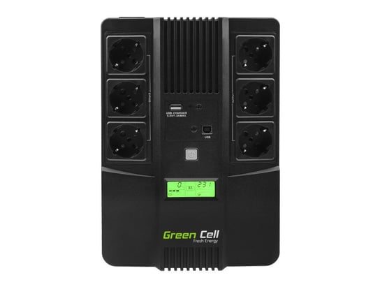 Green Cell, Zasilacz Awaryjny Ups06 Aio, 600va, 360w, Czarny Green Cell