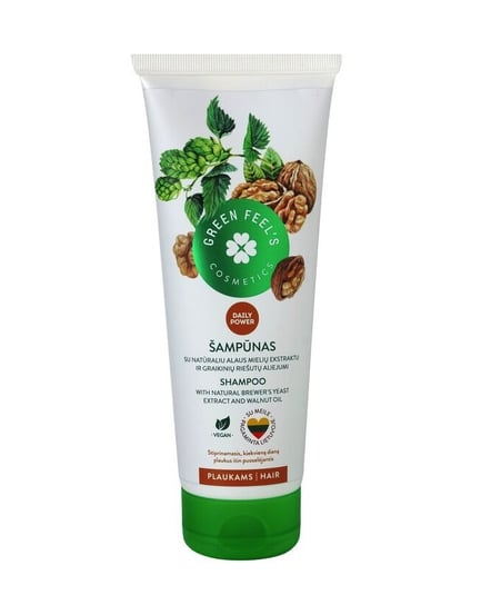 Green Feel's, odżywczy szampon do włosów z ekstraktem z orzecha włoskiego, 250 ml Green Feel's