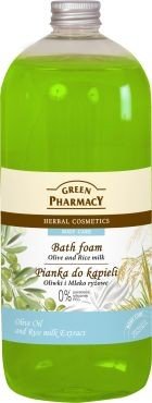 Green Pharmacy, kremowy płyn do kąpieli Oliwki i Mleko ryżowe, 1000 ml Green Pharmacy