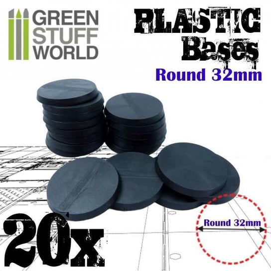 Green Stuff World: Plastikowe Podstawy   - Okrągłe 32Mm Czarne Army Painter