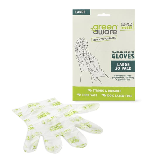 GreenAware Kompostowalne rękawiczki jednorazowe rozm. L 20 szt. GreenAware
