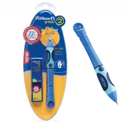 Griffix, ołówek do nauki pisania, leworęczny, niebieski Pelikan