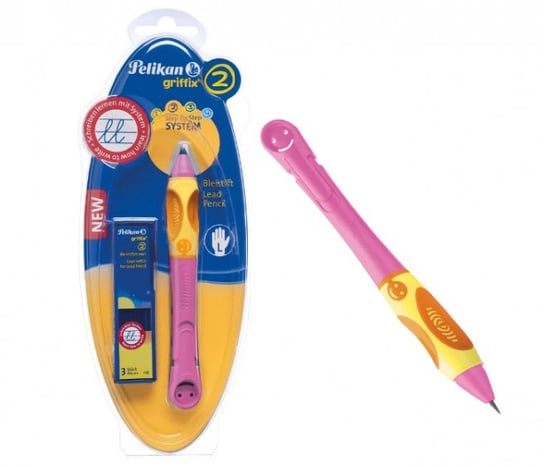 Griffix, ołówek do nauki pisania, leworęczny, różowy Pelikan