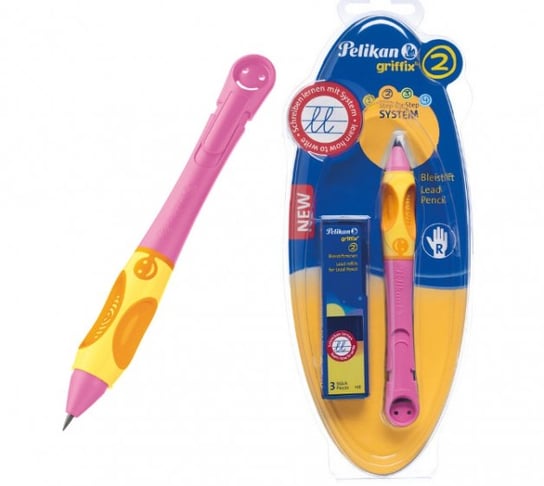 Griffix, ołówek do nauki pisania, praworęczny, różowy Pelikan