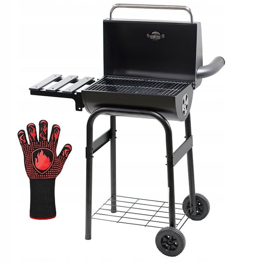 Grill Bbq Przenośny Z Pokrywą Ogrodowy Węglowy Na Brykiet Zamykany + Komin Gotel