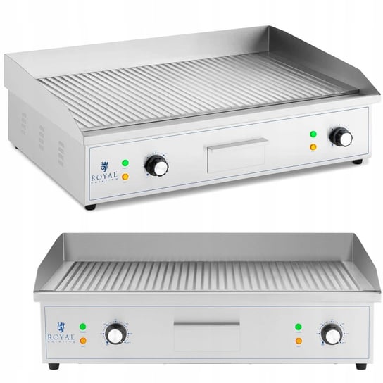 Grill elektryczny płyta grillowa ryflowana 700 x 400 mm 4400 W Royal Catering