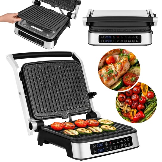 GRILL ELEKTRYCZNY SKŁADANY STOŁOWY 2100W PANEL LED 3tryby ILAG 2100W ZEEGMA