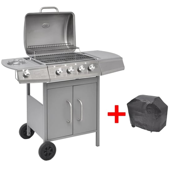 Grill gazowy 4 strefowy 104x55,4x97,7cm srebrny Inna marka